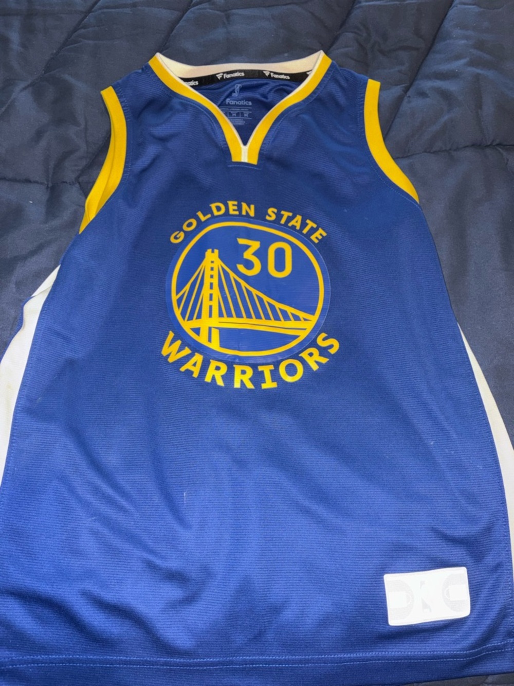 Fanatics Blue and Yellow NBA Jersey Curry